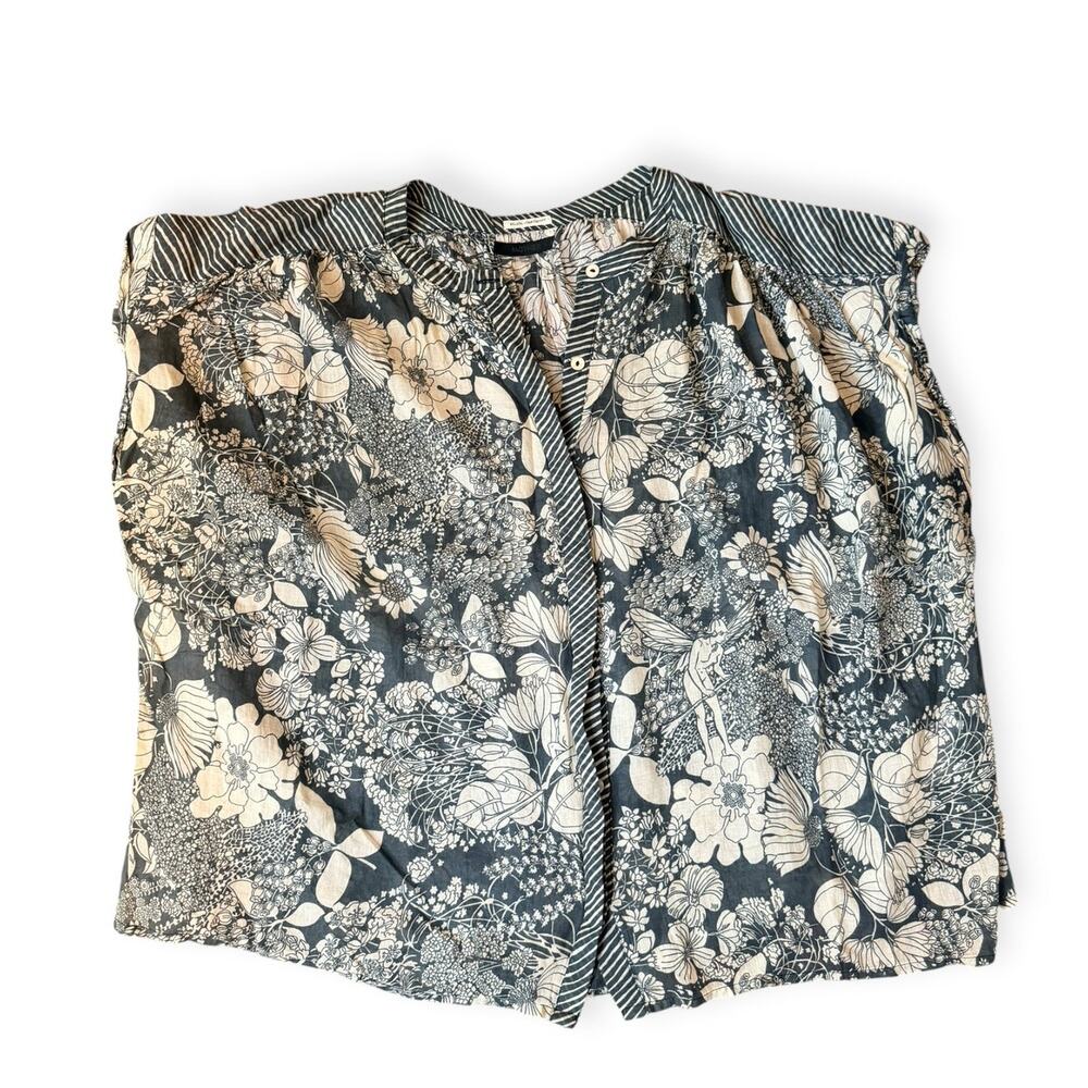 Mother Button Down Tank French Fairytale Pattern Size L